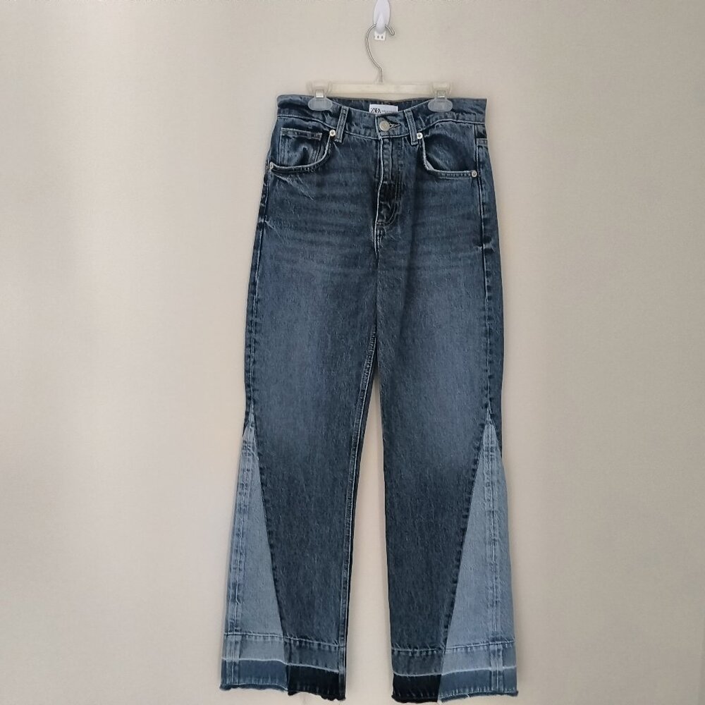 Zara  Wide-Leg Patchwork Collection Jeans Size 4